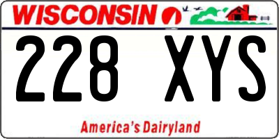 WI license plate 228XYS