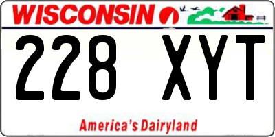 WI license plate 228XYT