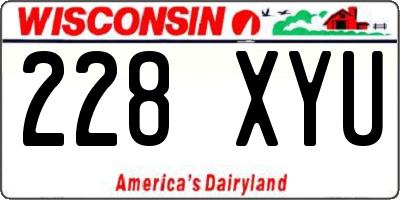 WI license plate 228XYU