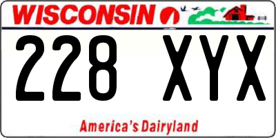 WI license plate 228XYX