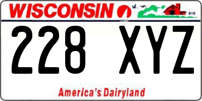 WI license plate 228XYZ