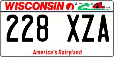 WI license plate 228XZA