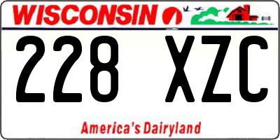 WI license plate 228XZC