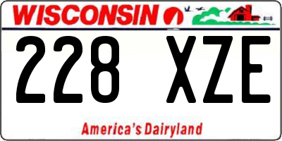 WI license plate 228XZE