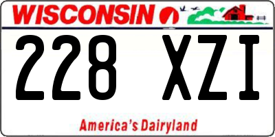 WI license plate 228XZI
