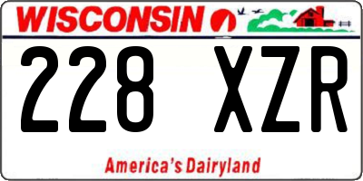 WI license plate 228XZR