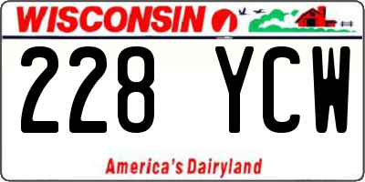 WI license plate 228YCW