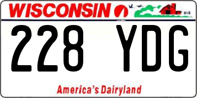 WI license plate 228YDG