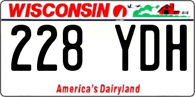 WI license plate 228YDH