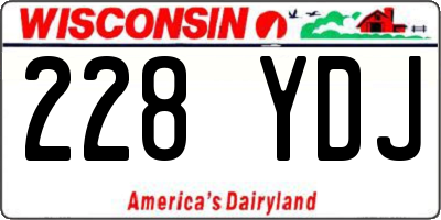 WI license plate 228YDJ