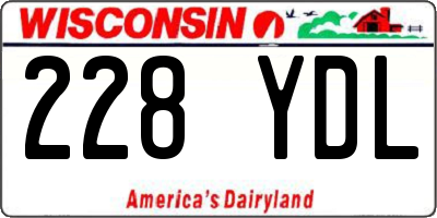 WI license plate 228YDL