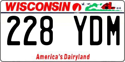 WI license plate 228YDM