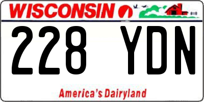 WI license plate 228YDN