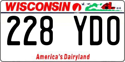 WI license plate 228YDO