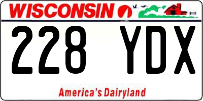 WI license plate 228YDX