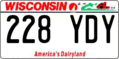 WI license plate 228YDY