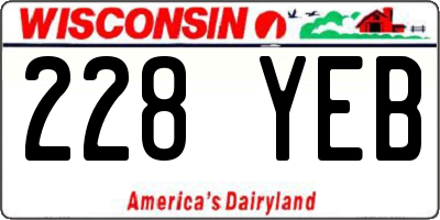 WI license plate 228YEB