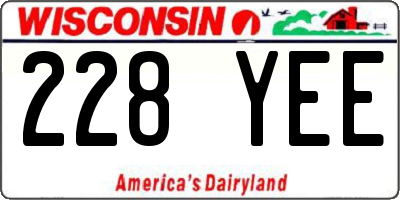 WI license plate 228YEE