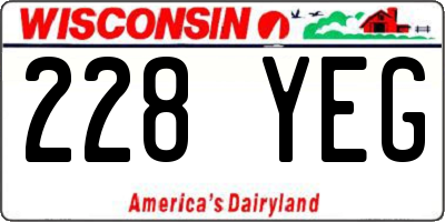 WI license plate 228YEG