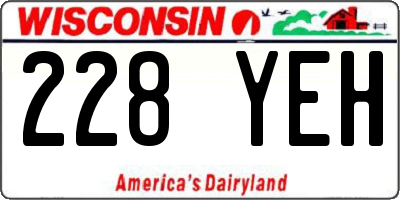 WI license plate 228YEH