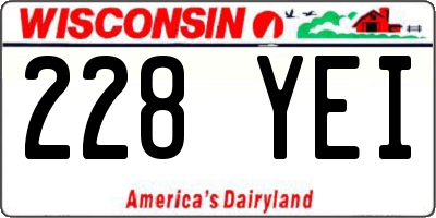 WI license plate 228YEI