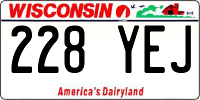 WI license plate 228YEJ