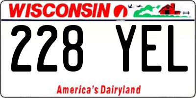 WI license plate 228YEL