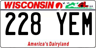 WI license plate 228YEM