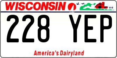 WI license plate 228YEP