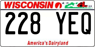 WI license plate 228YEQ