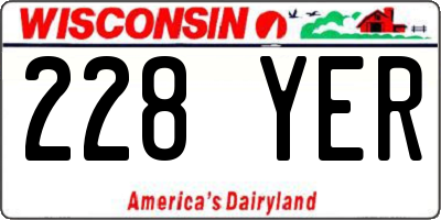 WI license plate 228YER