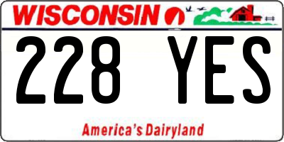 WI license plate 228YES