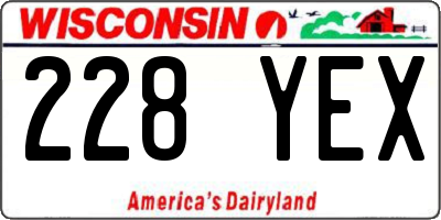 WI license plate 228YEX