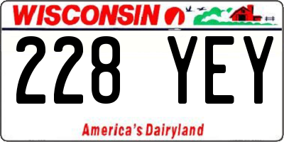 WI license plate 228YEY