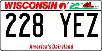 WI license plate 228YEZ