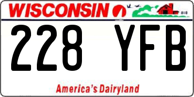 WI license plate 228YFB