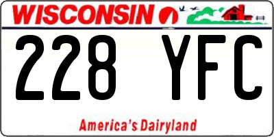 WI license plate 228YFC
