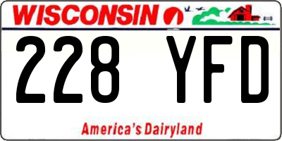WI license plate 228YFD