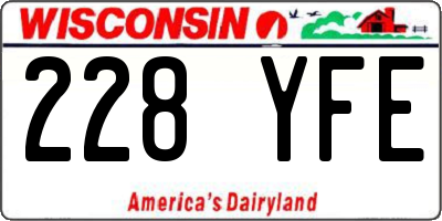 WI license plate 228YFE