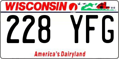 WI license plate 228YFG