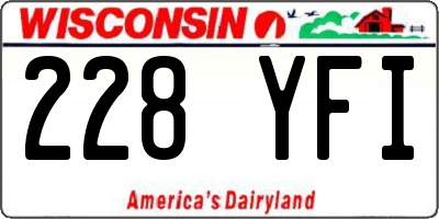 WI license plate 228YFI
