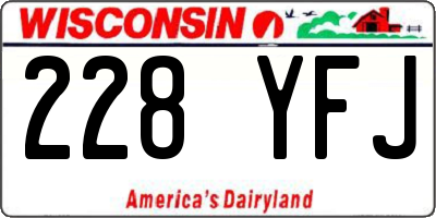 WI license plate 228YFJ