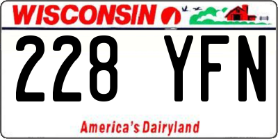 WI license plate 228YFN