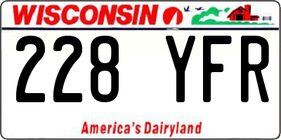 WI license plate 228YFR
