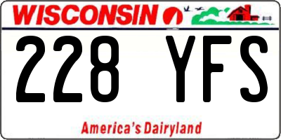 WI license plate 228YFS