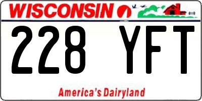 WI license plate 228YFT