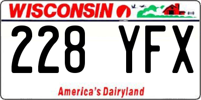 WI license plate 228YFX