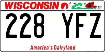 WI license plate 228YFZ