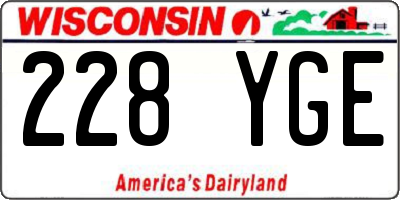 WI license plate 228YGE