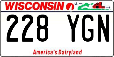 WI license plate 228YGN